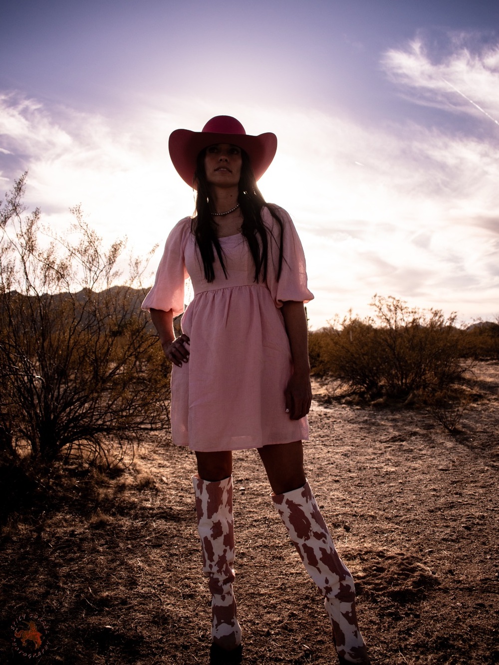 Pink Puff-Sleeve Mini Dress